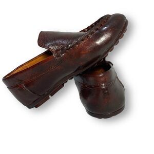 McCoy’s Boys Classic Leather Loafers Chocolate Brown Size 8 Rubber Sole